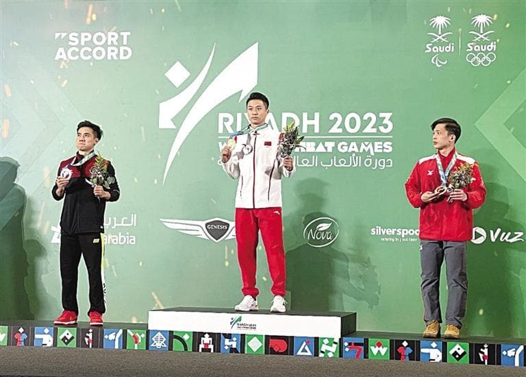 中國散打搏擊協會|蘭大同學吳照華在2023年世界武搏運動會男子刀棍全能比賽中獲得了金牌